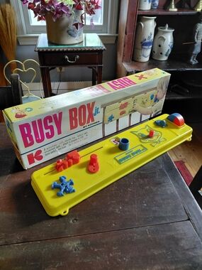 Vintage 60s Kohner Busy Box Jr baby learning toy bright colorful & original box